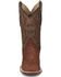 Image #4 - Justin Men's Full-Quill Ostrich Exotic Boot - Square Toe, Brandy Brown, hi-res