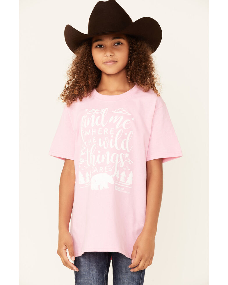 National Park Foundation Girls' Wild Things Graphic Short Sleeve Tee - Pink, Pink, hi-res