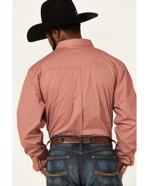 Image #2 - RANK 45® Men's Mash Up Floral Geo Print Long Sleeve Button-Down Western Shirt , Medium Red, hi-res