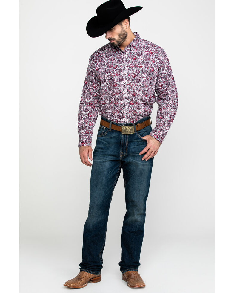 Cinch Men S White Floral Paisley Print Long Sleeve Western Shirt