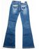 Image #1 - Shyanne Girls' Medium Wash Swirl Floral Embroidered Bootcut Jeans, Blue, hi-res