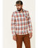 Image #1 - Flag & Anthem Men's Pagedale Vintage Wash Plaid Long Sleeve Button-Down Western Shirt, Rust Copper, hi-res