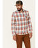 Image #1 - Flag & Anthem Men's Pagedale Vintage Wash Plaid Long Sleeve Button-Down Western Shirt , Rust Copper, hi-res