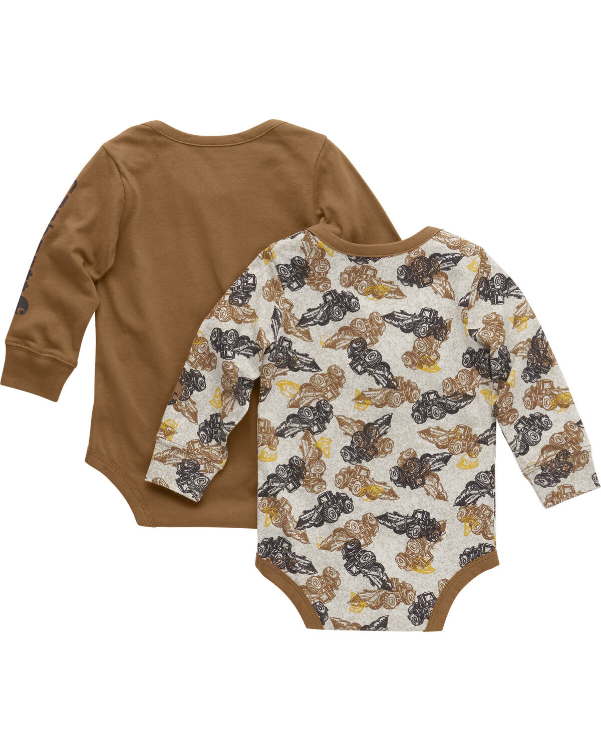 Image #2 - Carhartt Infant Boys' Printed Long Sleeve Pocket Onesie Set - 2 Piece, Brown, hi-res