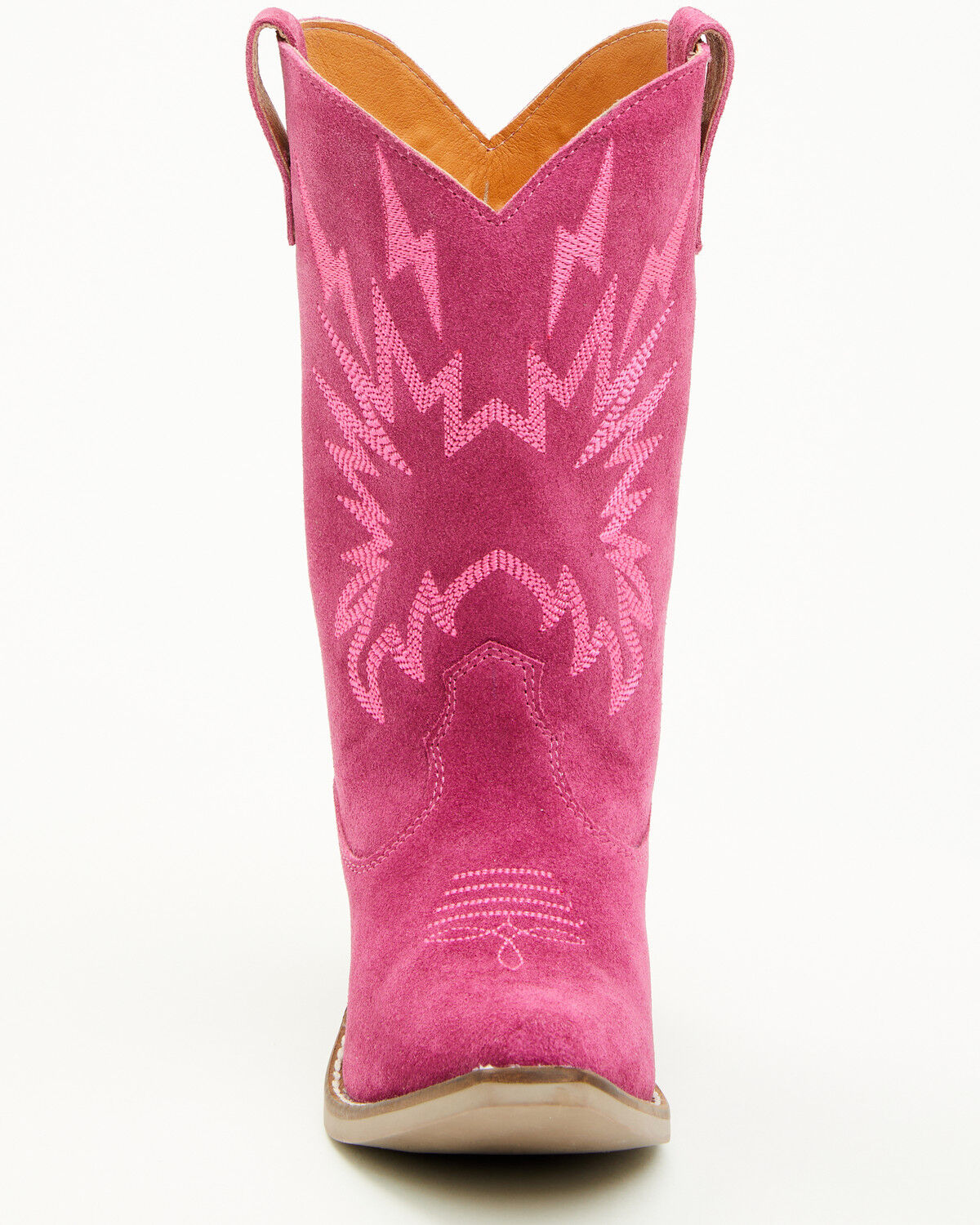Image #4 - Dingo Girls' Thunder Road Suede Western Boots - Snip Toe, Pink, hi-res