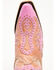 Image #7 - Corral Women's Studded Neon Blacklight Western Boots - Snip Toe , Pink, hi-res