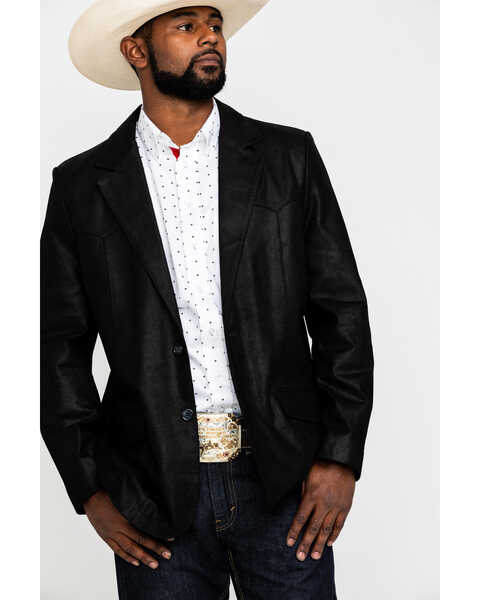 Image #1 - Cody James Men's Black Suede Blazer Jacket , Black, hi-res