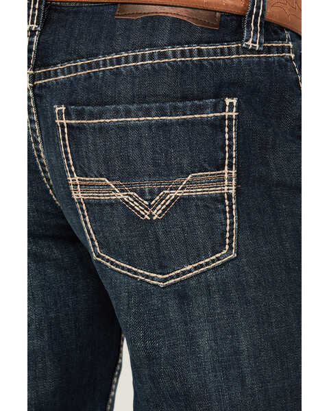 Image #4 - Rock & Roll Denim Men's Double Barrel Dark Vintage Wash Relaxed Straight Reflex Denim Jeans, Dark Medium Wash, hi-res