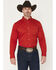 Image #1 - Cody James Men's Performance Twill Solid Long Sleeve Button-Down Stretch Western Shirt - Big, Medium Red, hi-res