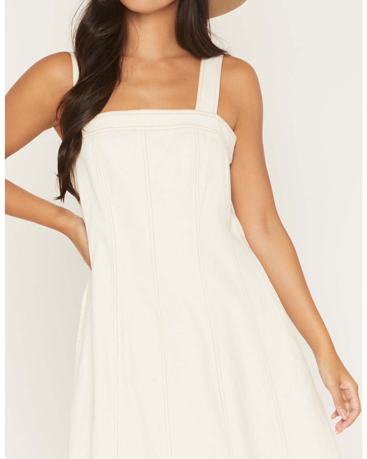 Image #3 - Ariat Women's Valentine Sleeveless Denim Maxi Dress, White, hi-res