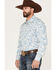 Image #2 - Wrangler Men's Paisley Print Long Sleeve Snap Western Shirt, Blue, hi-res