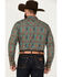 Image #4 - Gibson Trading Co Men's Vagabond Medallion Print Long Sleeve Snap Western Shirt, Teal, hi-res