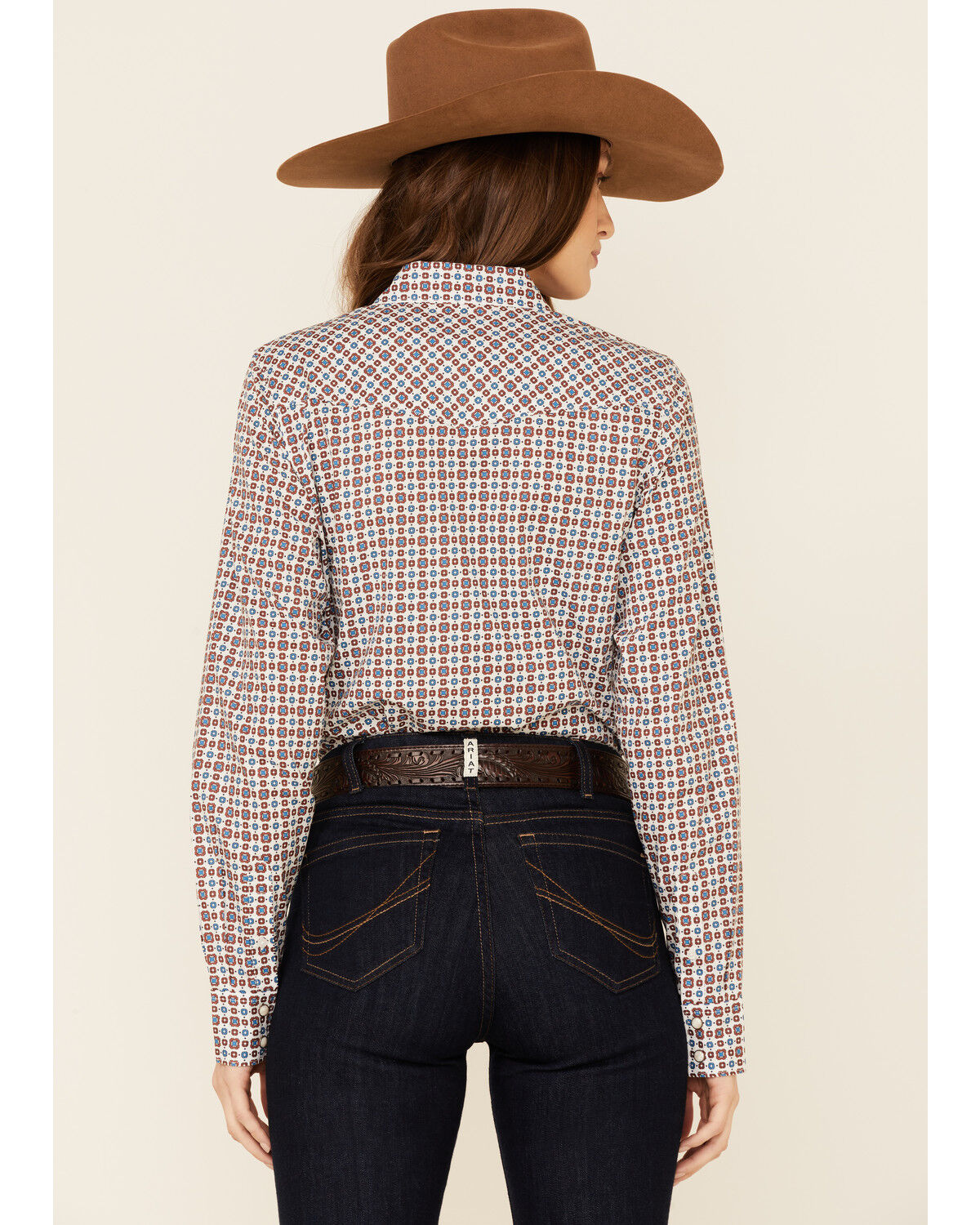 Image #4 - Cinch Women's Multi Geo Print Long Sleeve Pearl Snap Western Core Shirt, Multi, hi-res