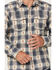 Image #4 - Ariat Men's Hiro Plaid Print Long Sleeve Snap Western Flannel Shirt, Blue, hi-res
