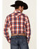 Image #4 - Rock & Roll Denim Men's Red Large Yarndye Plaid Long Sleeve Snap Western Shirt, Red, hi-res