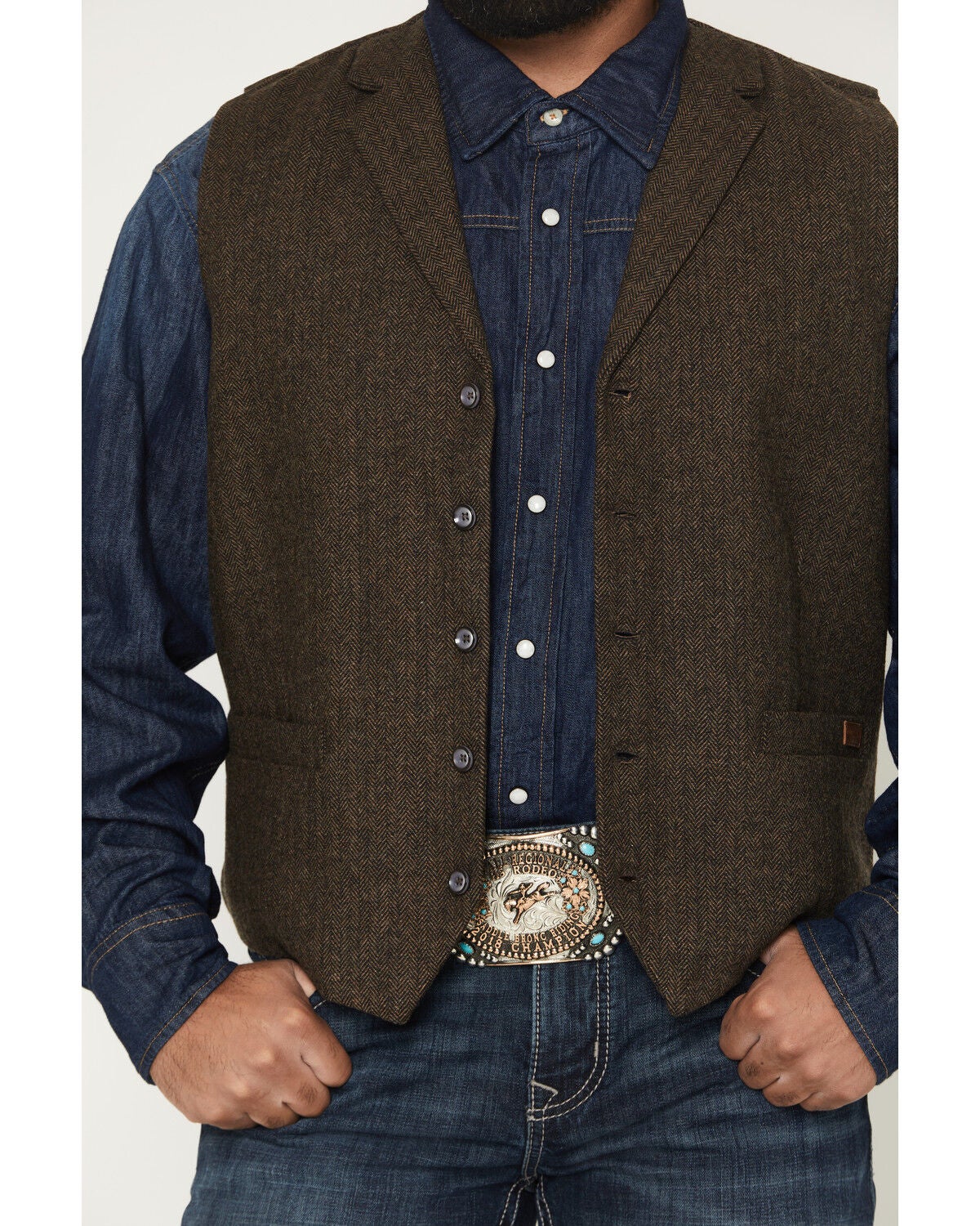 Image #3 - Outback Trading Co Men's Jessie Vest, Dark Brown, hi-res