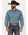 Image #1 - Cinch Men's Geo Print Long Sleeve Button-Down Western Shirt, Teal, hi-res