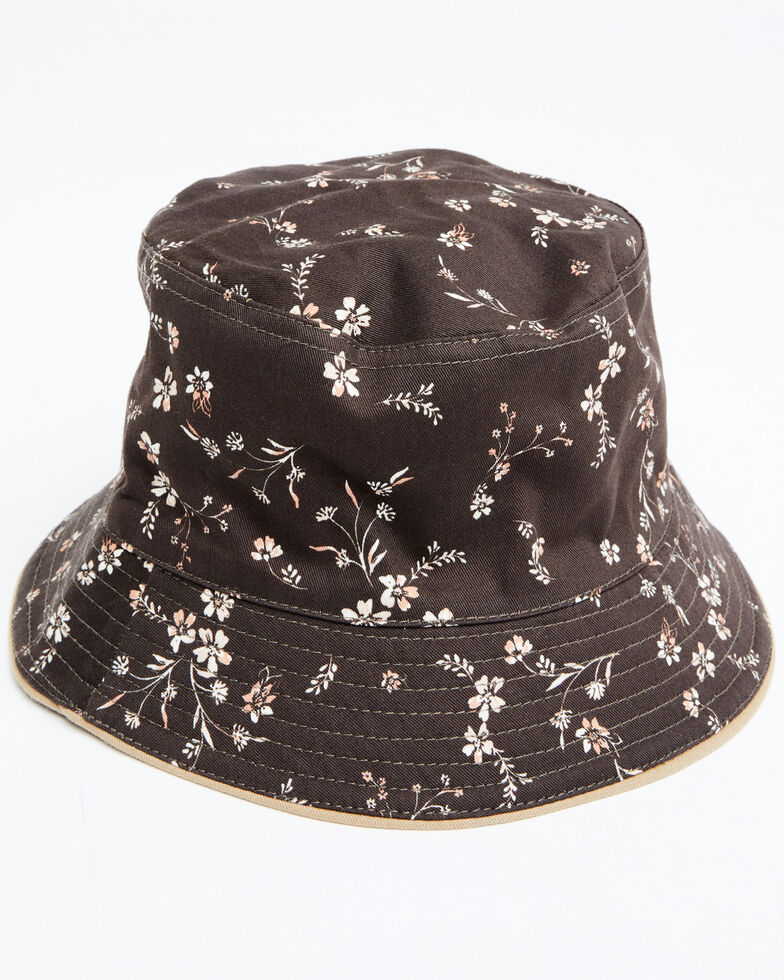 Cleo + Wolf Women's Black Floral Print Reversible Bucket Hat , Multi, hi-res
