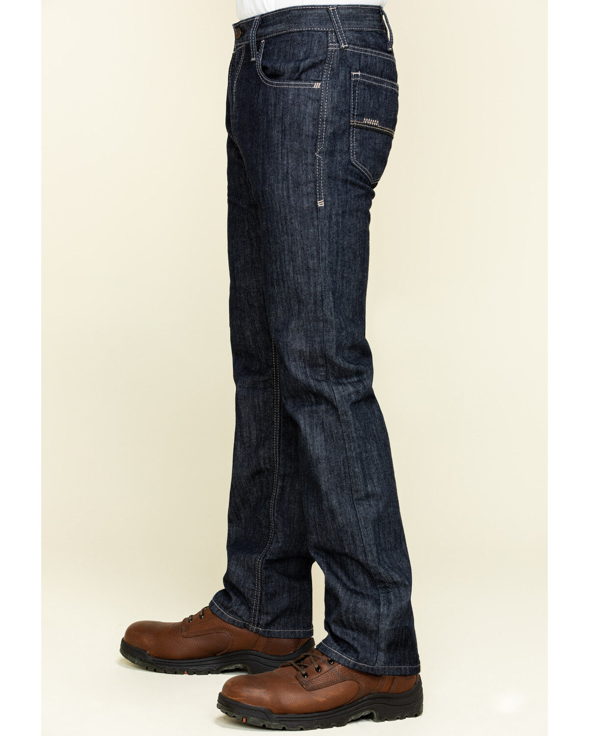 Image #3 - Ariat Men's M5 FR Armor Low Stretch Stackable Straight Leg Work Jeans, Blue, hi-res