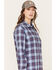 Image #2 - Ariat Women's FR Plaid Print Long Sleeve Button Down Work Shirt, Blue, hi-res