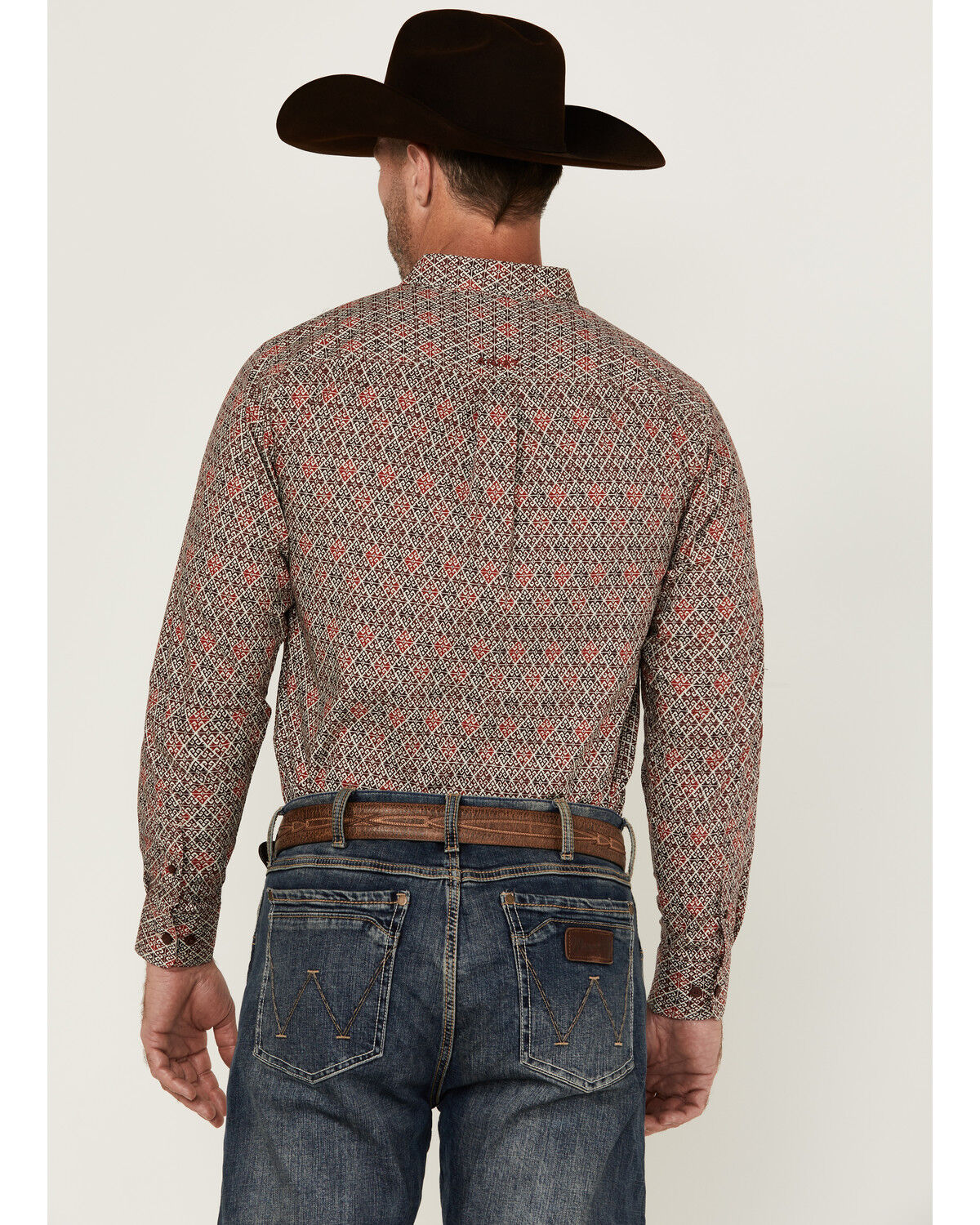 Image #4 - Ariat Men's Team Omega Logo Long Sleeve Button-Down Western Shirt, Burgundy, hi-res