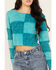 Image #3 - Rock & Roll Denim Women's Paisley Print Patchwork Long Sleeve Top, Blue, hi-res