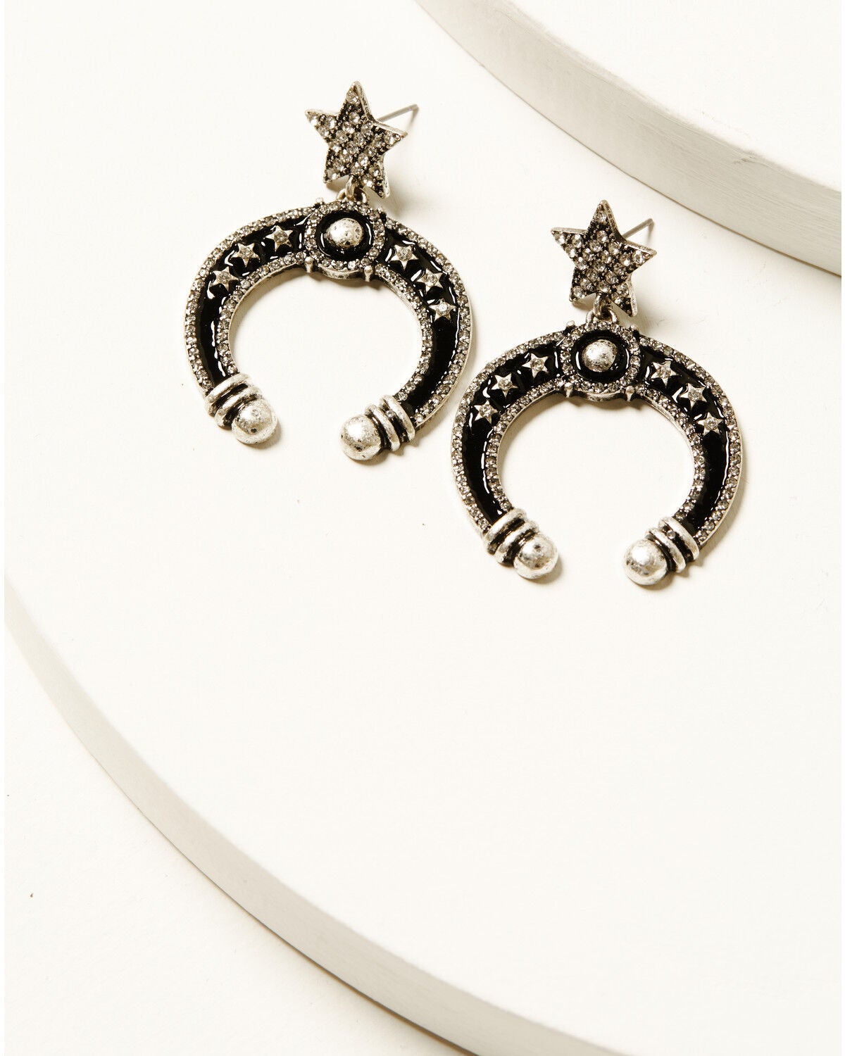 Image #1 - Idyllwind Women's Squash Blossom Antique Earrings, Black, hi-res