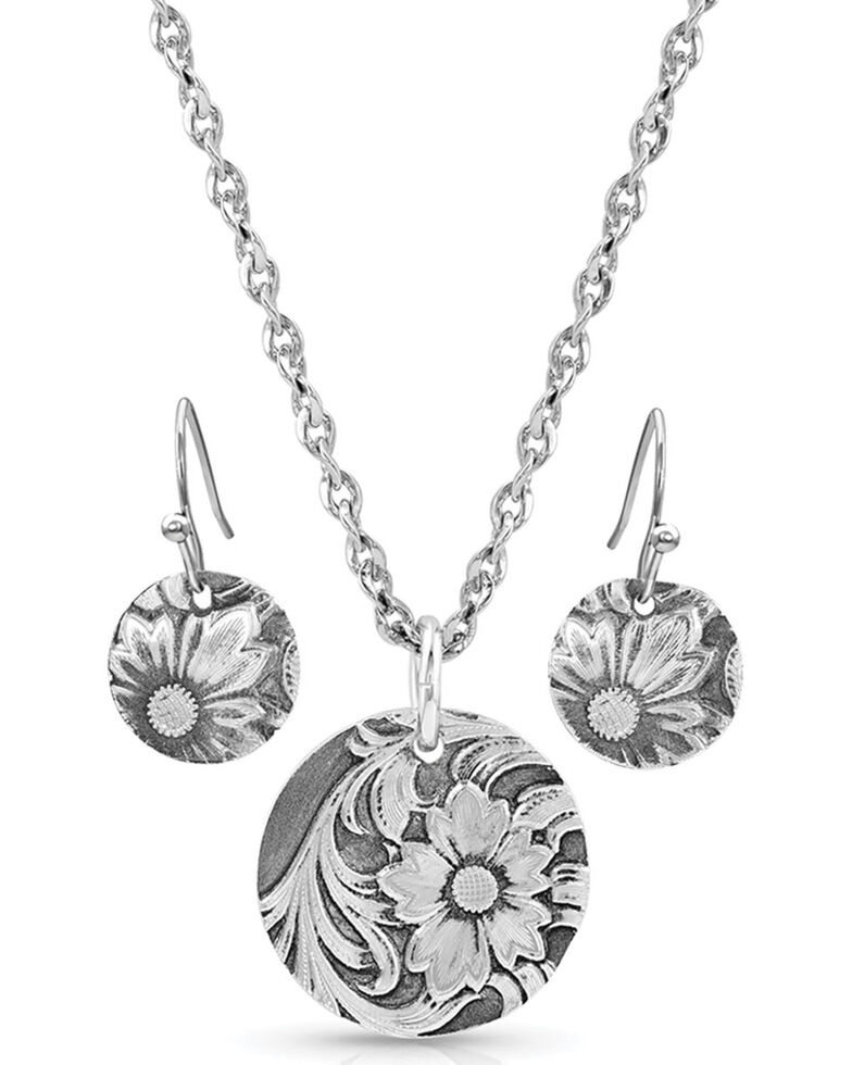 Montana Silversmiths Women's Art Of The Buckle Jewelry Set, Silver, hi-res