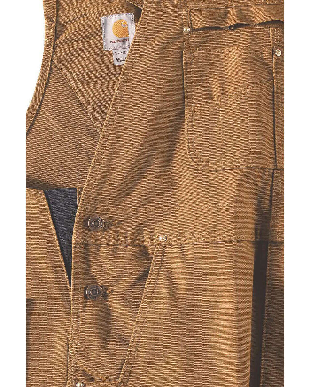 Image #4 - Carhartt Men's Duck Bib Work Overalls - Big, Brown, hi-res