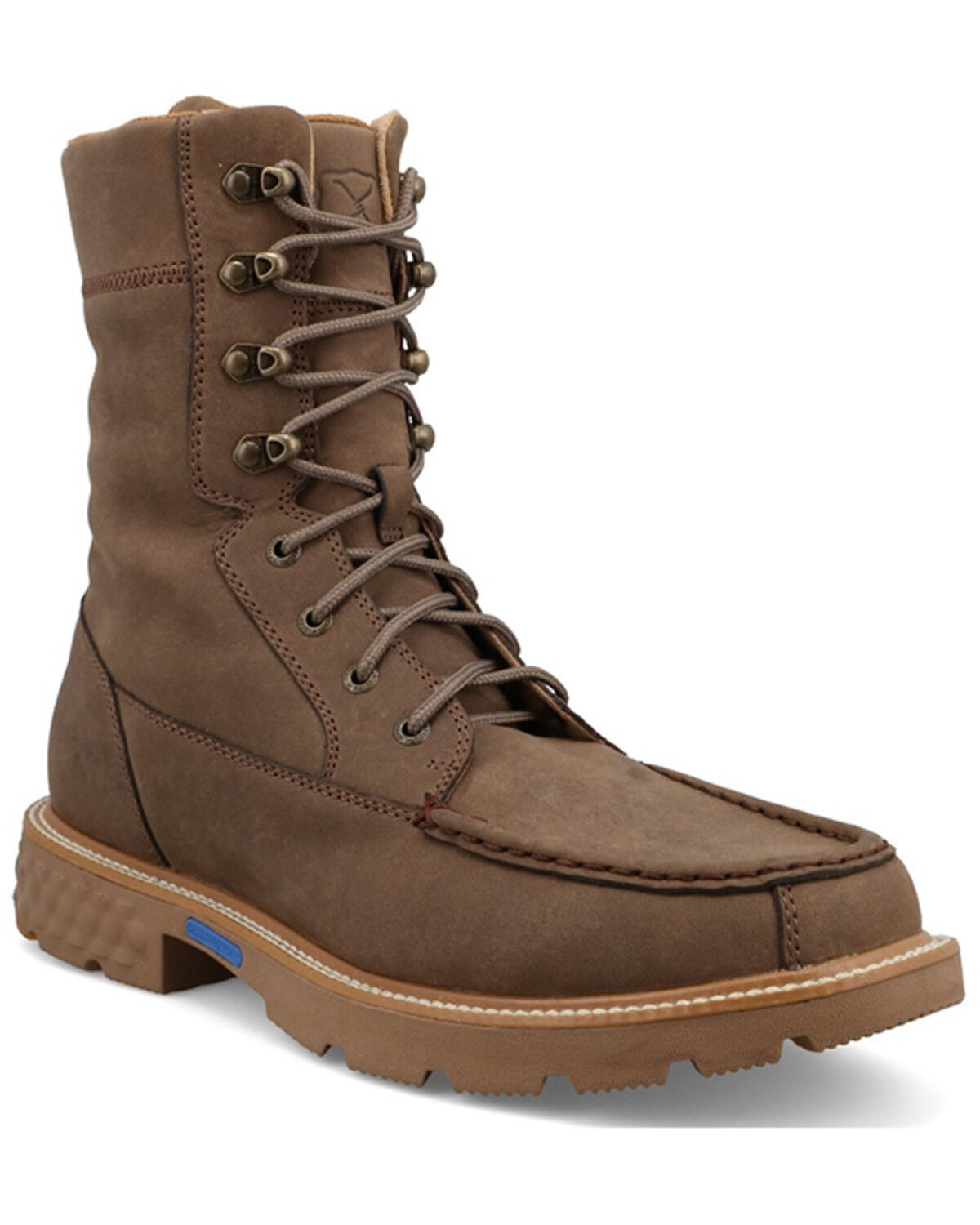 Image #1 - Twisted X Men's 9" Lace-Up Work Boots - Soft Toe, Brown, hi-res
