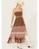 Image #1 - Shyanne Women's Border Print Smocked Dress, Brown, hi-res