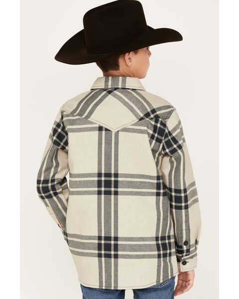 Image #4 - Cody James Boys' Long Sleeve Button-Down Flannel Shirt, Cream, hi-res