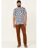 Flag & Anthem Men's Mclennan Vintage Short Sleeve Snap Western Shirt , Blue, hi-res