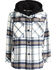 Image #1 - Urban Republic Toddler Boys' Plaid Print Sherpa Lined Hooded Shirt Jacket, White, hi-res