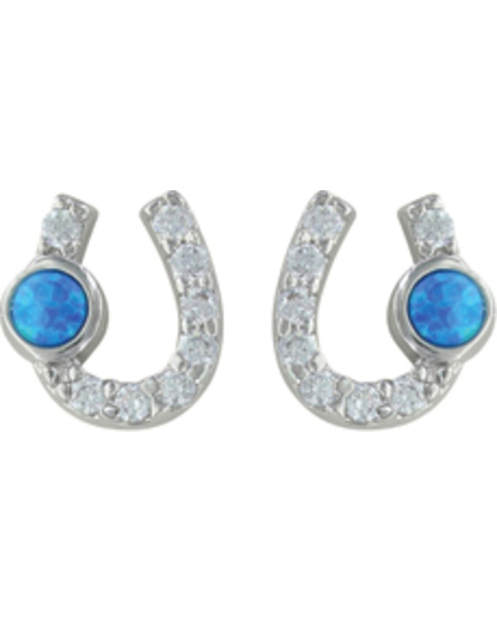 Image #1 - Montana Silversmiths Women's Lightfoot Horseshoe Earrings, Silver, hi-res