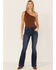 Stetson Women's High Rise Flare Jeans, Blue, hi-res