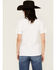 Image #4 - Rodeo Hippie Women's Long Live Cowboys Skull Short Sleeve Graphic Tee, Cream, hi-res