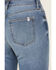 Image #4 - Sneak Peek Women's Medium Wash High Rise Exposed Button-Fly Stretch Bootcut Jeans, Medium Wash, hi-res