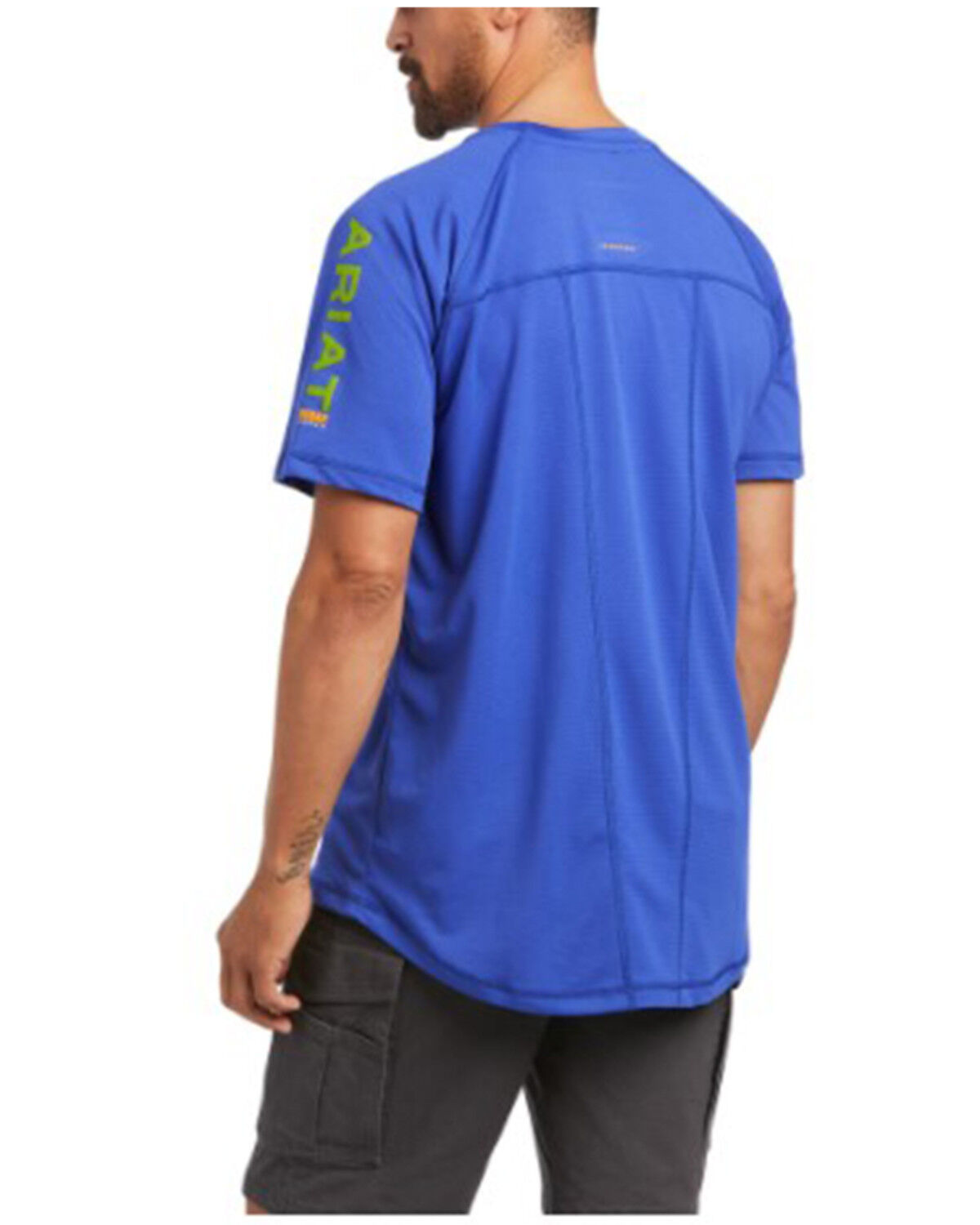 Image #2 - Ariat Men's Royal Blue Rebar Heat Fighter Logo Short Sleeve Work T-Shirt, Royal Blue, hi-res