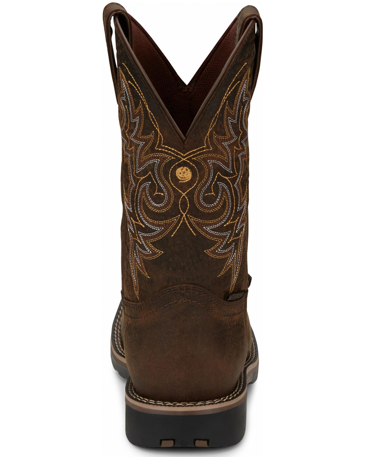 Image #4 - Justin Men's Fireman Brown Western Boots - Square Toe, Brown, hi-res
