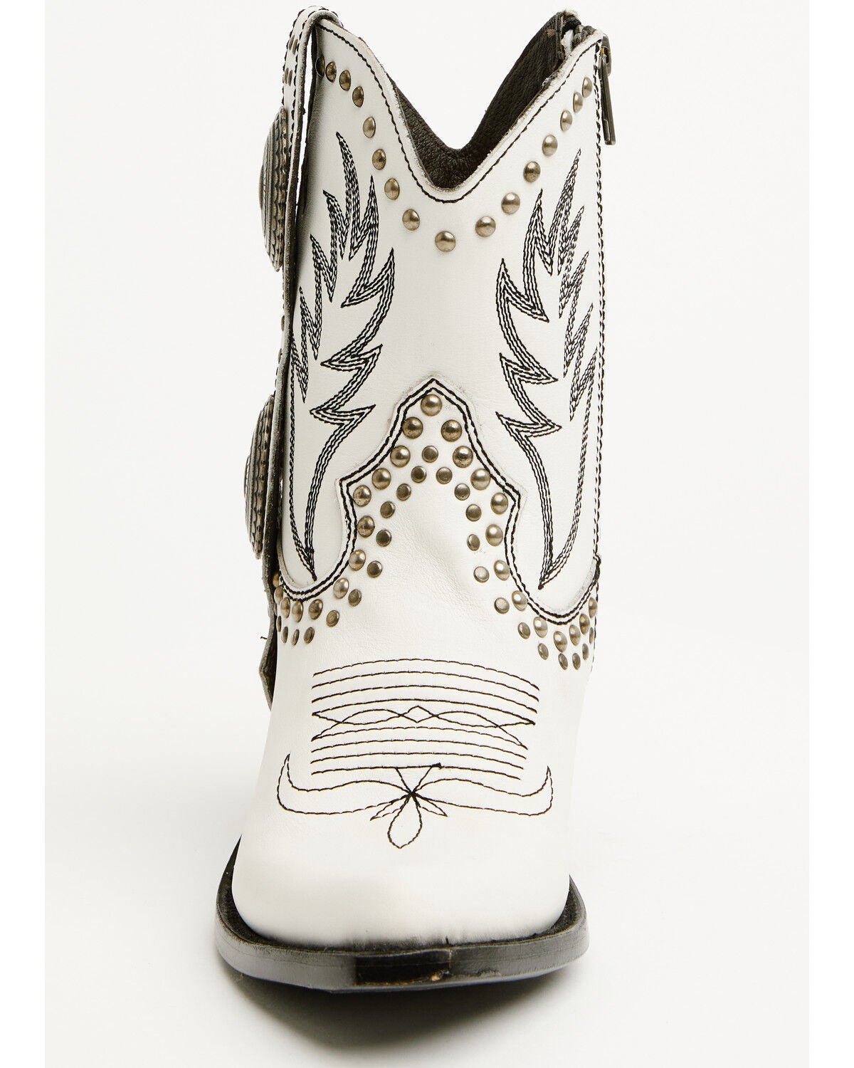 Image #4 - Liberty Black Women's Shirley Concho Western Booties - Snip Toe, White, hi-res