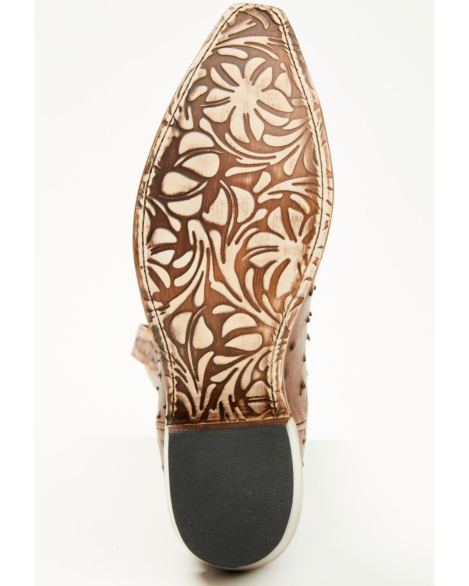 Image #7 - El Dorado Women's Camille Exotic Ostrich Tall Western Boots - Snip Toe, Brass, hi-res