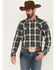 Image #1 - Cody James Men's Buck Plaid Print Long Sleeve Snap Western Flannel Shirt, Tan, hi-res