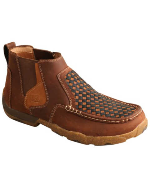 Image #1 - Twisted X Men's Basket Weave Chelsea Boots - Moc Toe, Brown, hi-res