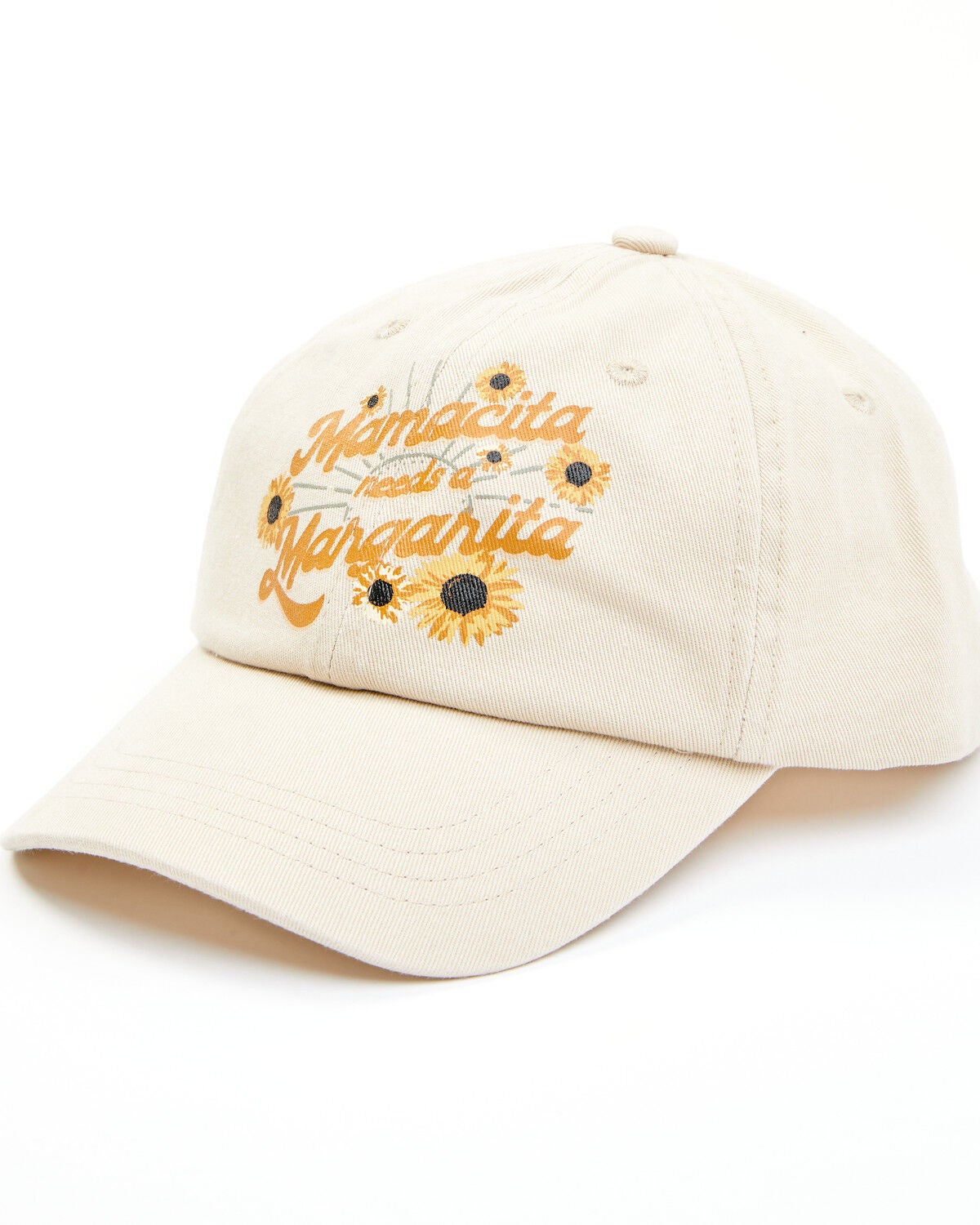 Shyanne Women's Mamacita Needs A Margarita Graphic Solid Ball Cap, Cream, hi-res