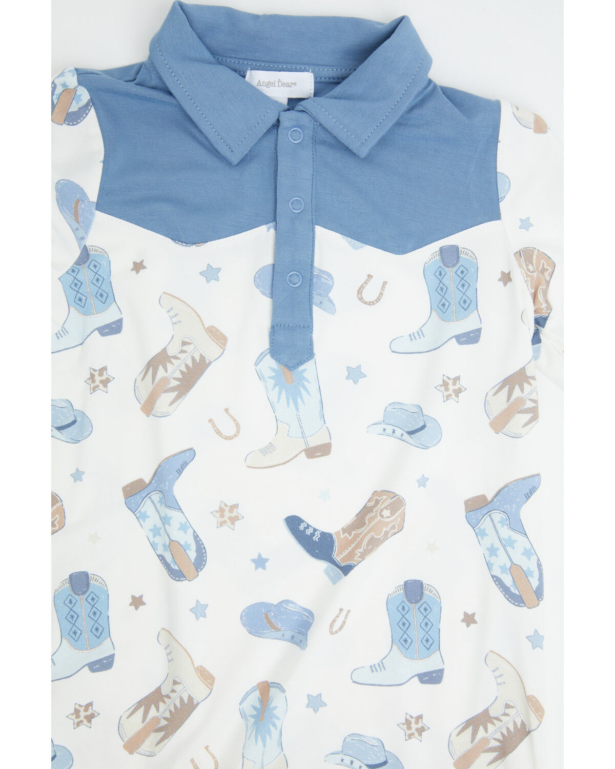 Image #2 - Angel Dear Infant Boys' Boot Conversation Print Long Sleeve Onesie, White, hi-res