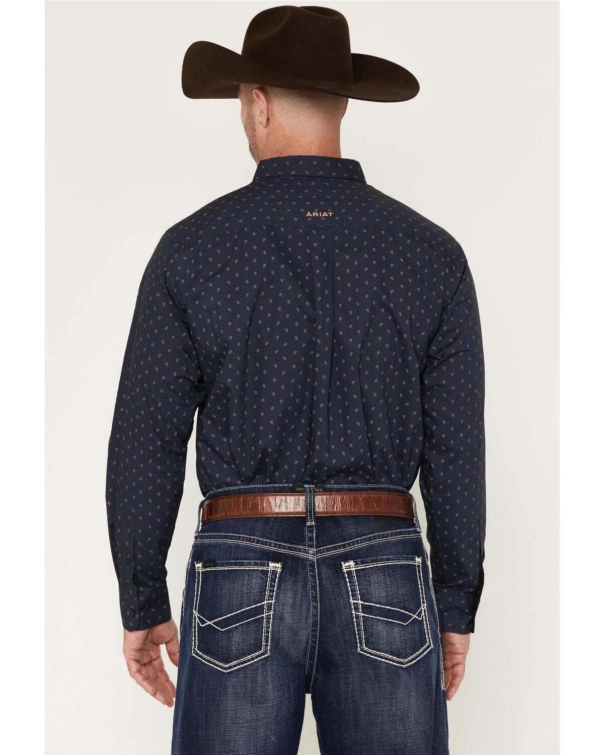 Image #4 - Ariat Men's Canyon Paisley Print Long Sleeve Button-Down Western Shirt - Tall, Blue, hi-res