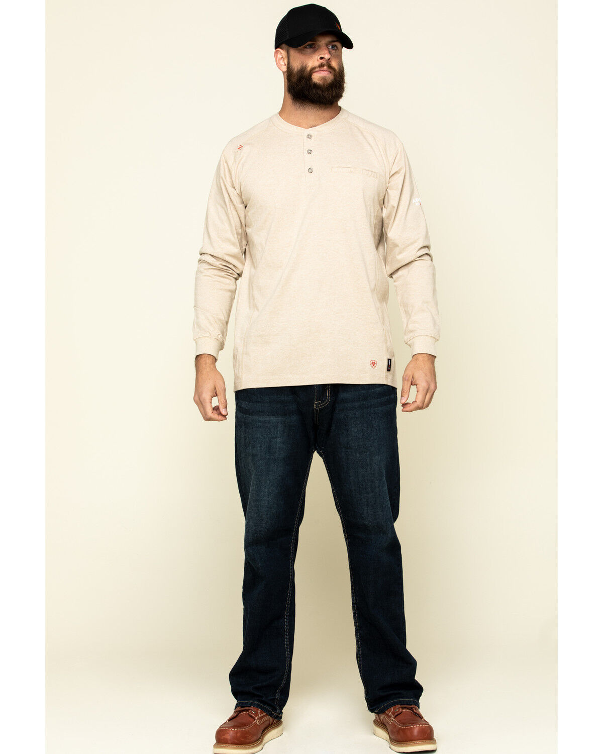 Image #6 - Ariat Men's FR Air Henley Soar Graphic Long Sleeve Work T-Shirt, Yellow, hi-res
