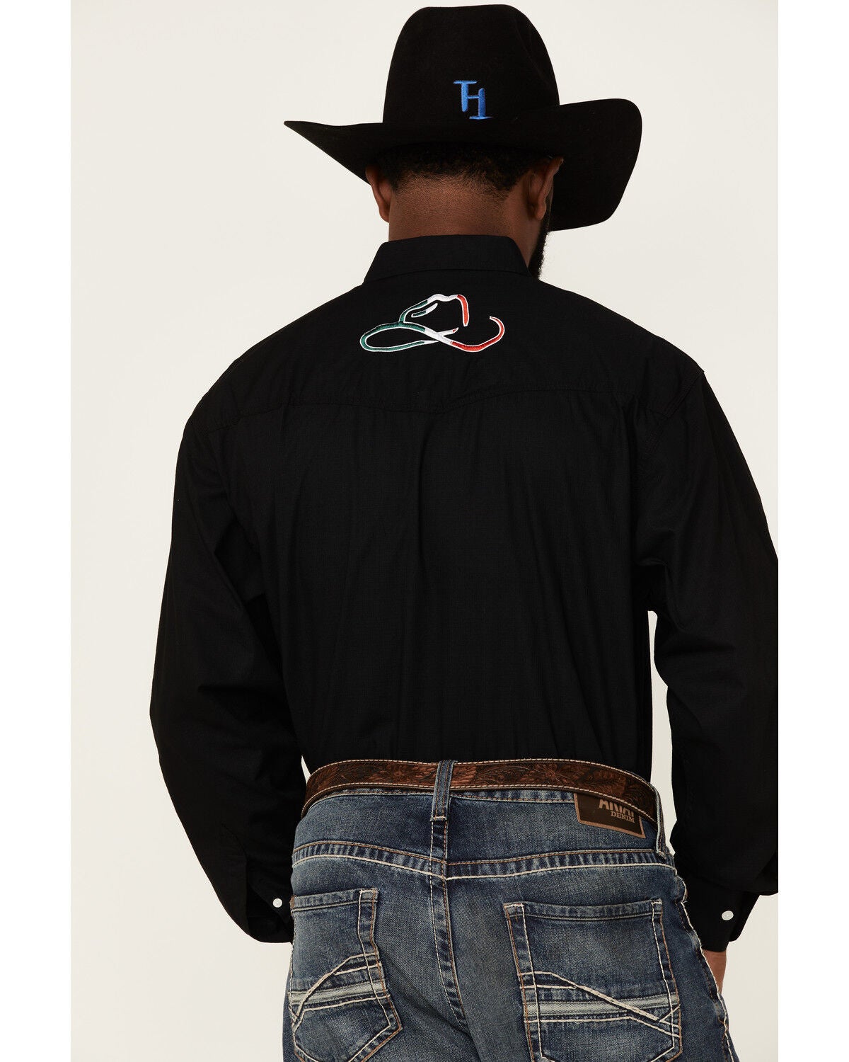Logo Embroidered Long Sleeve Button 