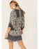 Angie Women's Floral Peasant Mini Dress, Blue/white, hi-res
